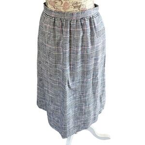 Evan-Picone Vintage Plaid Pleated Midi Skirt